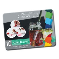 Aqua Brique,akvarellvärvid,10tk- met.karbis