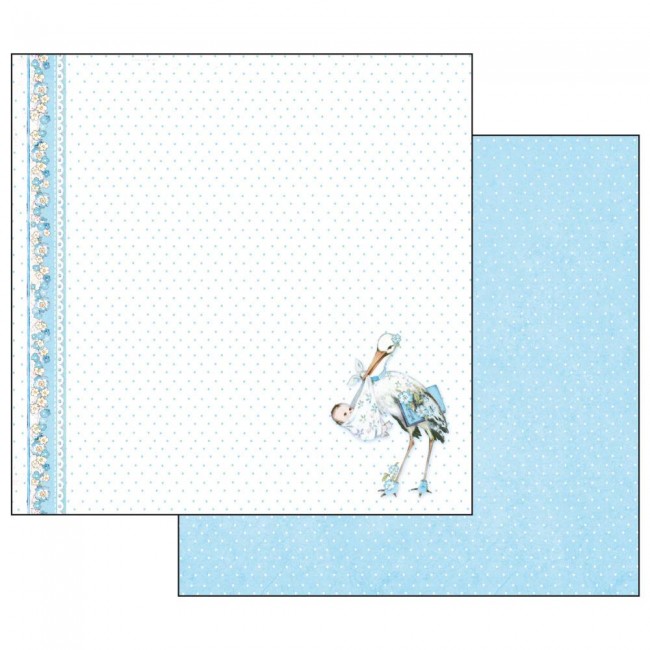 Double Face Paper Baby Boy stork