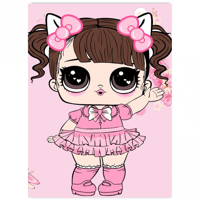 Painting by numbers: "Little Girl in a Pink Dress"