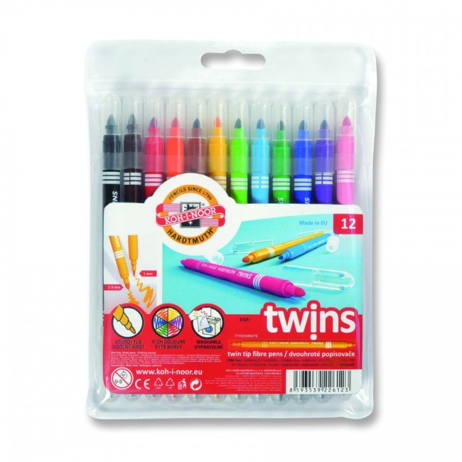 Двойные Фломастеры "Twins" 12Шт