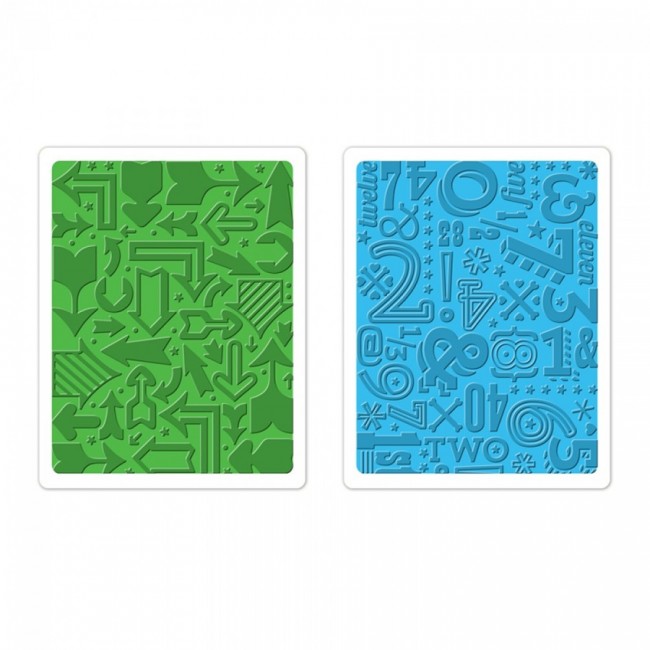 -50% Textured Impressions Embossing Folders 2Pk - Arrow