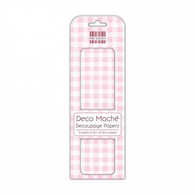 First Edition Deco Mache  Pink Gingham