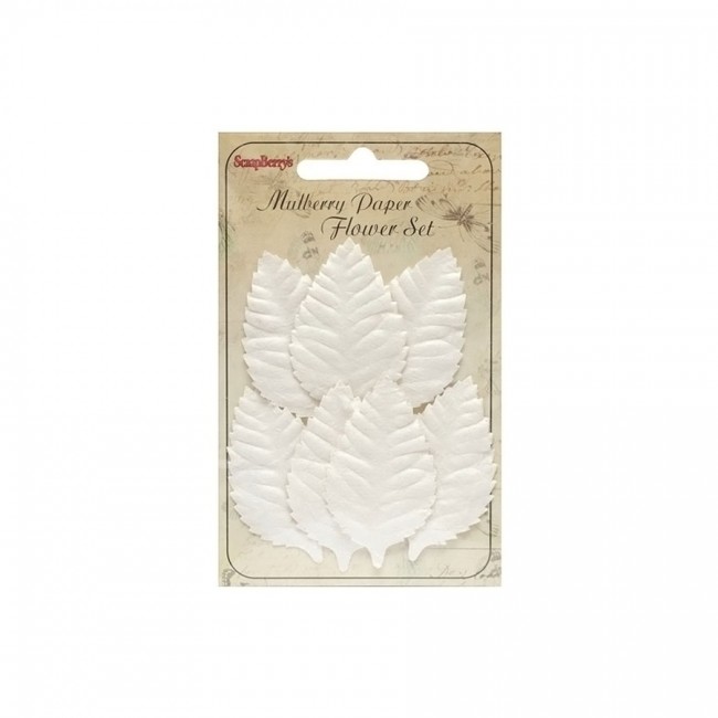 Set Of Leaflets, 7 Pcs, Rose, White