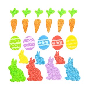 Наклейки Из Пенки - Кролики, Яйца, Морковки, 56 Шт