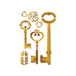 Шаблон 20х15см - Keys and lock