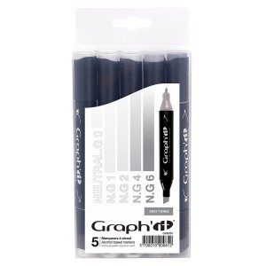 Комплект маркеров GRAPH'IT из 5 шт. - Grey