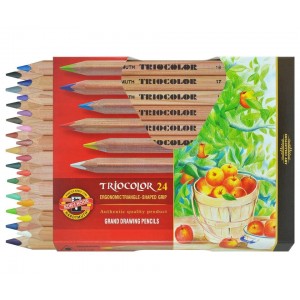 Художественные цветные карандаши 24 шт TRIOCOLOR
