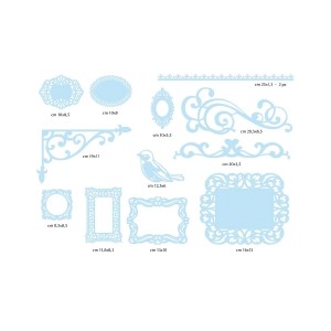 12 Paper Decorations - Light Blue Paper