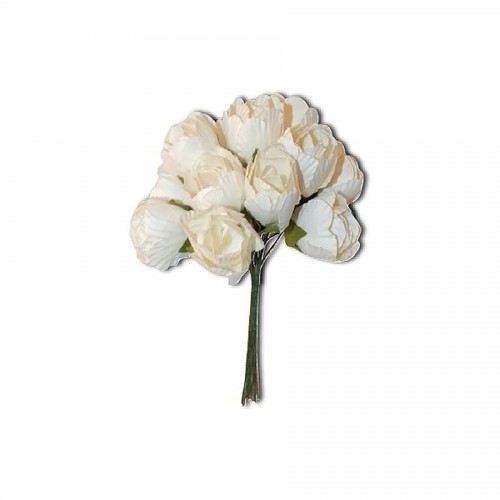 Бумажные цветы, белые,12шт                        
