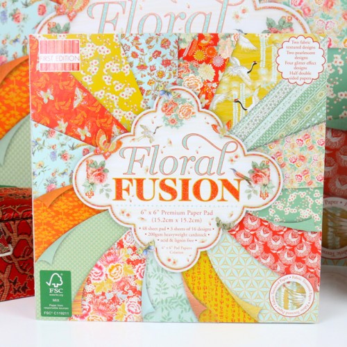 Набор бумаги для скрапбукинга,15х15см,Floral Fusio