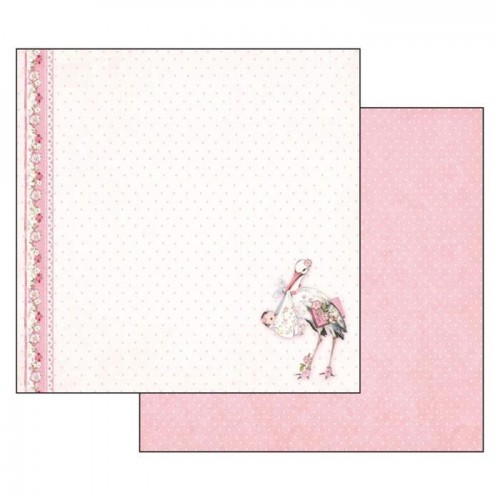 Double Face Paper Baby Girl stork