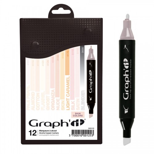 Комплект маркеров GRAPH'IT из 12 шт. - Skin
