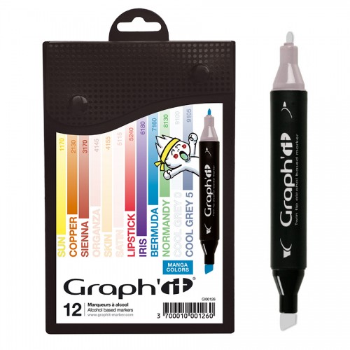 Комплект маркеров GRAPH'IT из 12 шт. - Manga