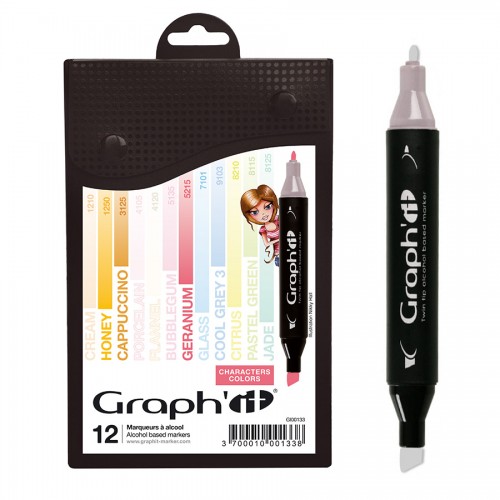 Комплект маркеров GRAPH'IT из 12 шт. - Scrap