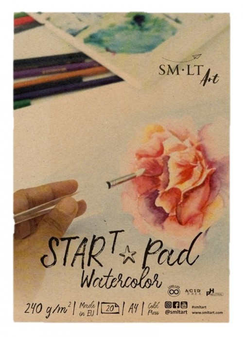 Watercolor pad START "SMLT" A4, 20lh,240gsm       
