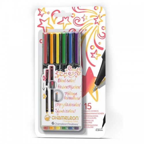 Fineliner 6-Pen Primary Colors Set                