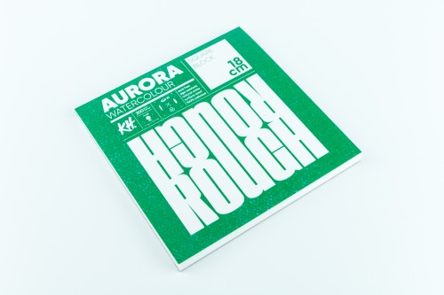 Акварельный блок AURORA, 20л 18x18см, 300gr Крупн 