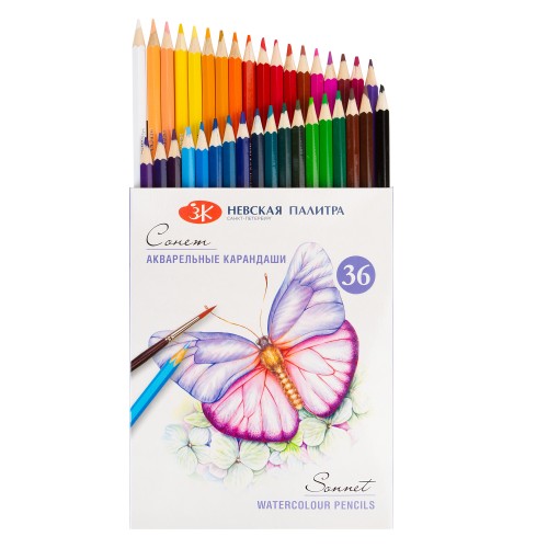 Сонет Набор акварельных карандашей 36 цвета       