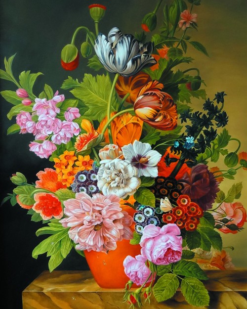Painting by numbers:: "Summer Bouquet in a Vase"  