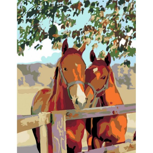 Набор живопись по номерам„Пара лошадей" 35x45cm   