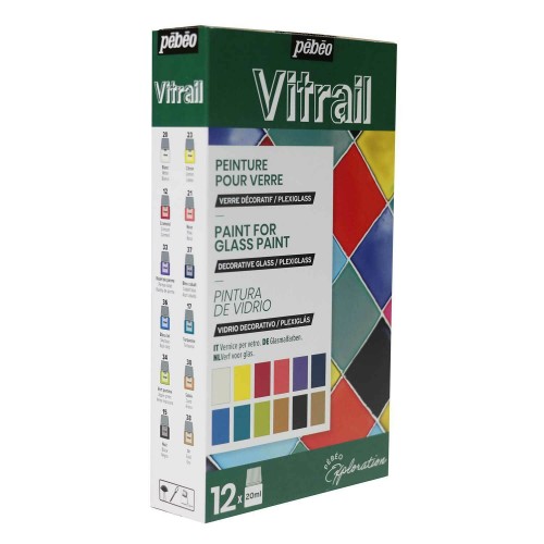 Краски для стекла VITRAIL PEBEO 12x20ml           