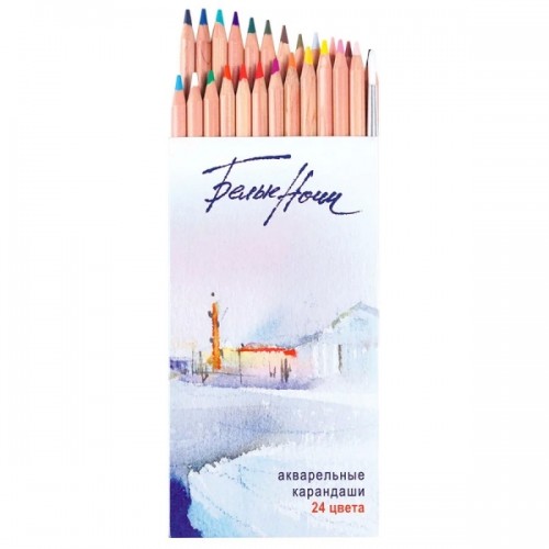 Белые Ночи набор акварельных карандашей 24 цвета  