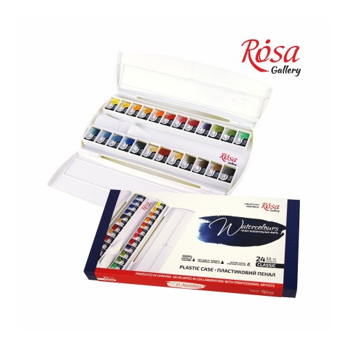 Набор акв.красок  "Classic" ROSA Gallery, пластиковая коробка, 24 цв.*2,5ml
