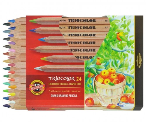 Художественные цветные карандаши 24 шт TRIOCOLOR