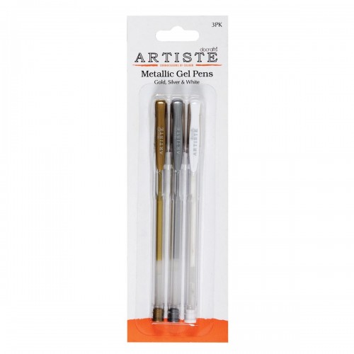 Гелевые ручки,3шт - Gold, Silver & White