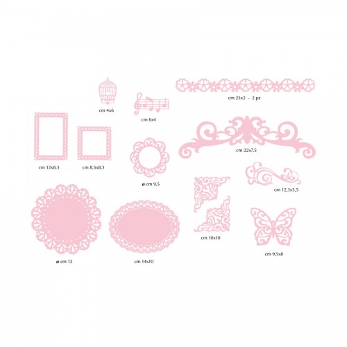 12 Paper Decorations - Pink Paper
