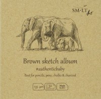 Блок для эскизов Brown"SMLT ART"  90x90mm,32стр,13