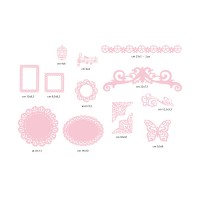 12 Paper Decorations - Pink Paper