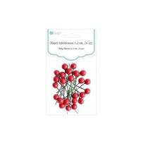 Ягоды Рождественника 1,2 См - Красный, 24 Шт