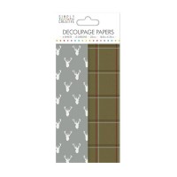 Simply Creative Decoupage Paper  Stag Head