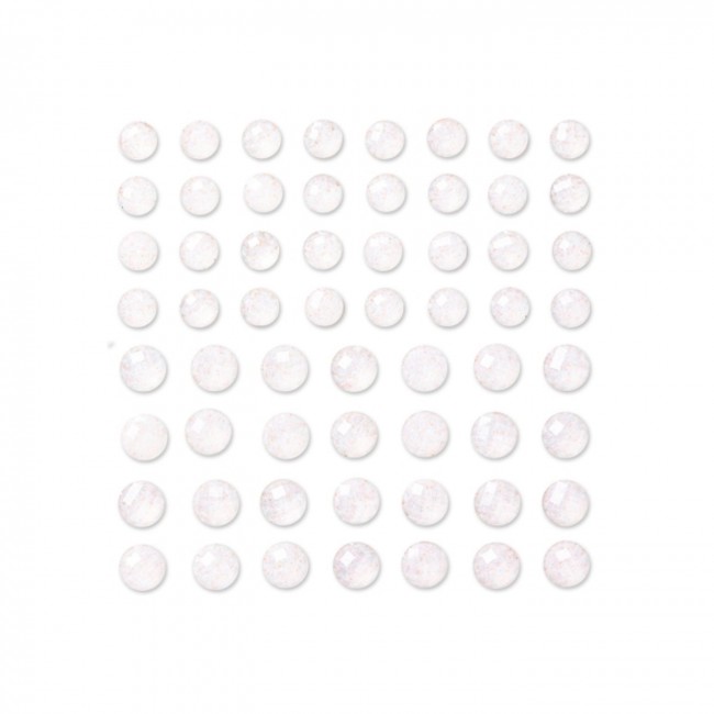 ADHESIVE STONES WITH GLITTER 6&8 MM, 60 PCS CRYSTAL