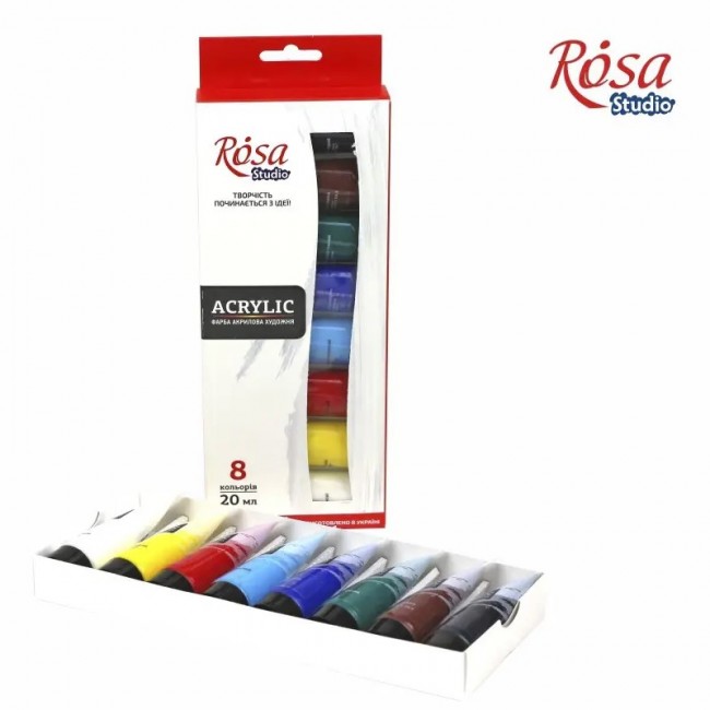 Acrylic paint set 8*20 ml, ROSA Studio