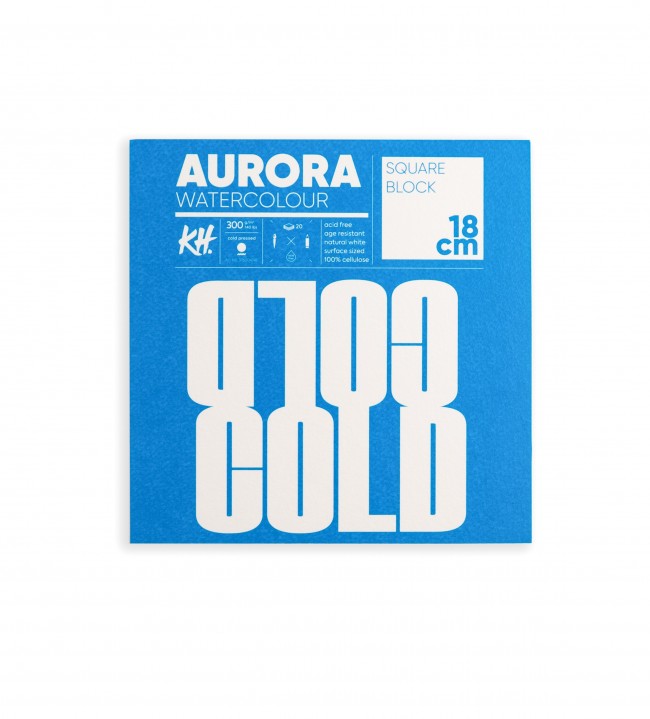 Watercolour Pad RAW AURORA  300gsm 18x18cm 20 Sheets, Cold Pressed