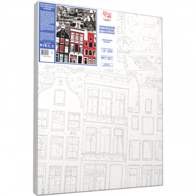 Standard Kit, painting by numbers, „Amsterdam Нouses“, 35х45cm, ROSA START