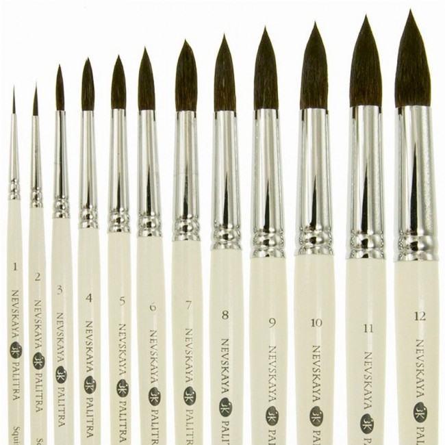Round squirrel brushes, "Nevskaya palitra" 