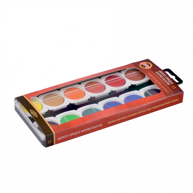 Artists watercolours OPAQUE set 12pcs KOH-I-NOOR
