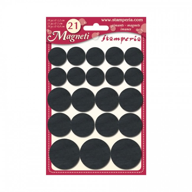 18 Adhesive Magnets Diam Cm. 1,9