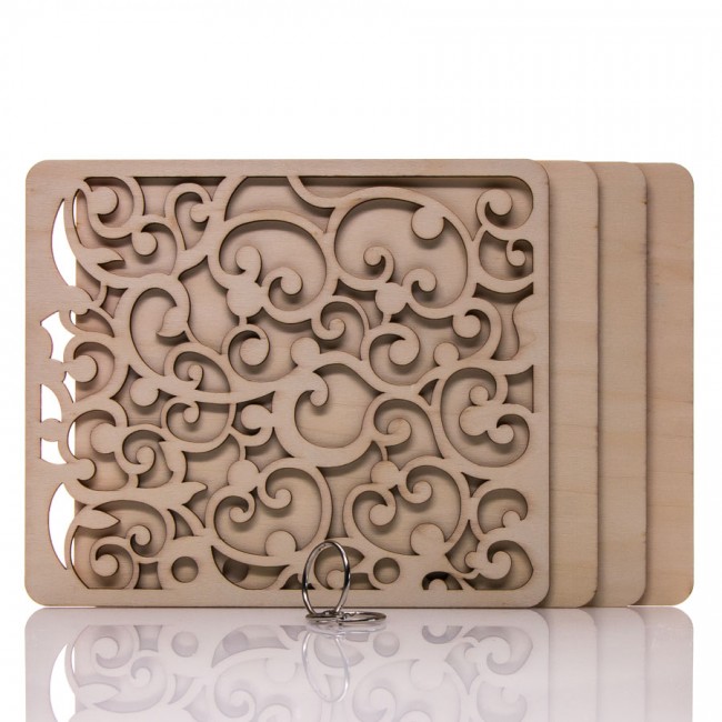 Wooden Journaling  - Cm 18X21 - 4 Page With Rings