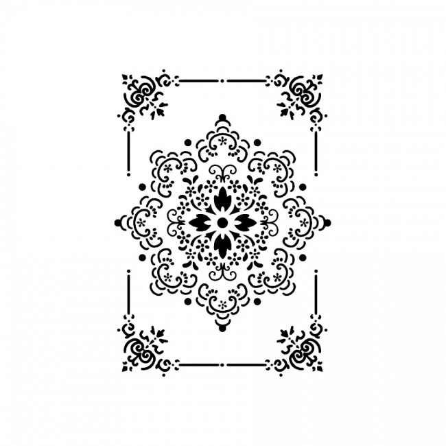Stencil G Cm. 21X29,7 - Lace And Frame