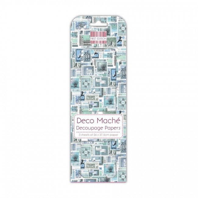 First Edition Fsc Deco Mache  Blue Stamps