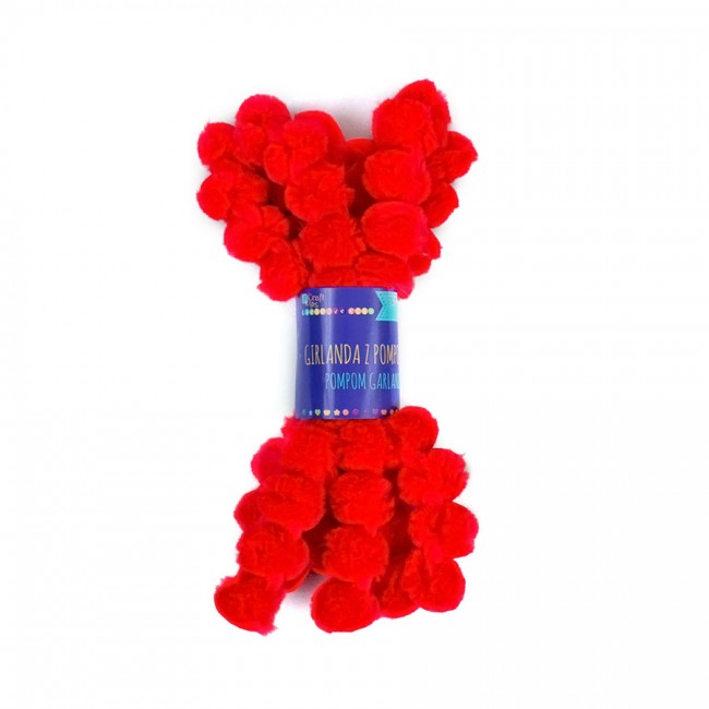 Pompom Garland  ,Red