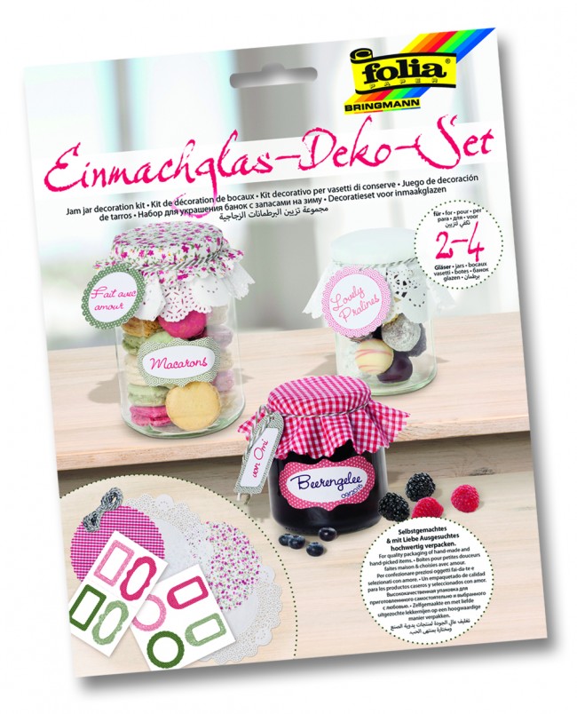 Jam jar decoration kit.red/green