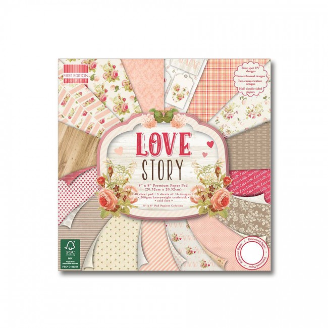 Paper and Cardstock pads 20x20cm, Love Story