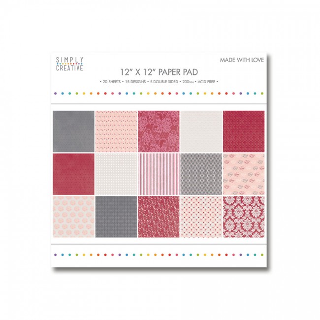 Paper and Cardstock pads 30x30cm,  Made With Love