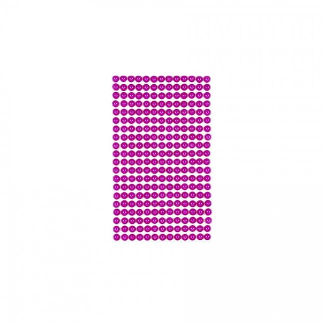 Adhesive Pearls 6 Mm, 260 Pcs Dark Pink
