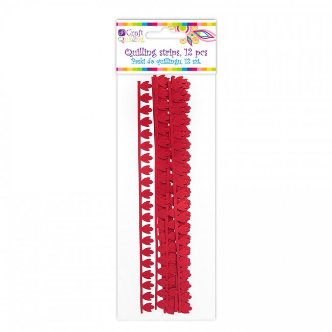 Peony Petal Quilling Strips - Red, 12 Pcs